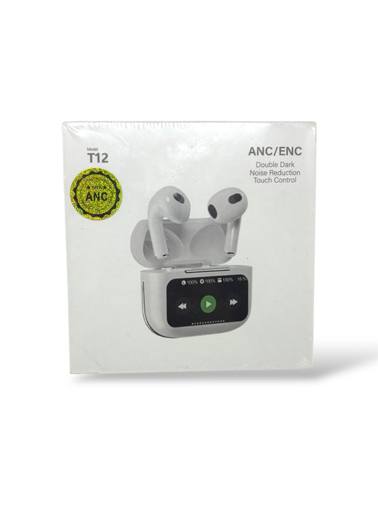 T12 Dokunmatik Ekranlı Bluetooth Kulaklık – ANC/ENC Gürültü Engelleme